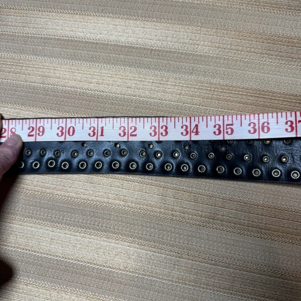 NANNI Brown Studded Leather Belt Made in Italy Sz 84/34. 39” - Picture 11 of 13